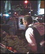 Emergency services at the scene of the bombing