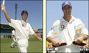 After a first innings duck Vaughan scores 183 runs in the second innings