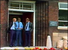 Security guards at the Oldham and District General Hospital