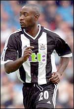 Necastle striker Lomana LuaLua