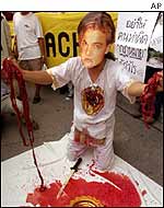 Environmental campaigners in Thailand protesting in 1999