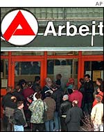 Queues form outside German job centres