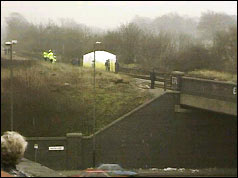 The railway embankment where James' body was found
