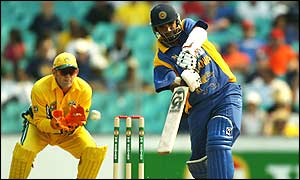 Atapattu drives off the front foot