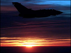 An RAF Tornado flies a mission over Iraq in early January 1991 (PA)