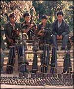 Naga rebels on the Assam-Nagaland border