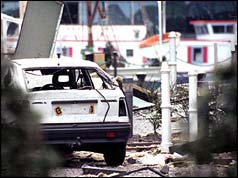 Damage caused by the Docklands bomb