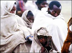 Starving Ethiopian family