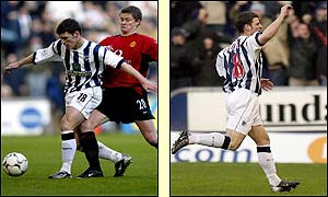 Koumas shocks the Man Utd defenders with a low right-foot shot into the corner of the net