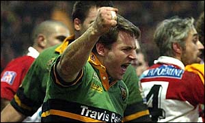 Peter Jorgensen of Northampton celebrates scoring