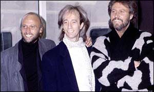 The Bee Gees at Heathrow in 1987
