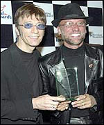 Robin (left) and Maurice Gibb in 2001