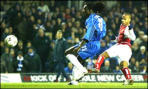 Thierry Henry scores for Arsenal