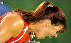 Capriati screams in frustration