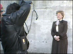 Mrs Payne poses for the cameras