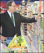 Sir Peter Davis, shopping at Sainsbury's