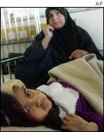 Iraq child in a children's hospital in Baghdad
