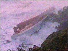 Upturned wreck of the Union Star