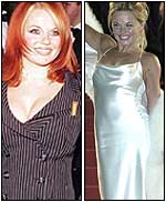 Geri as a buxom Spice Girl and as a slender solo artist