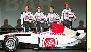 The new BAR 005 and its drivers fror 2003