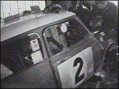 A mini being serviced during the Monte Carlo rally