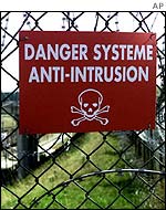 Sangatte immigration centre sign