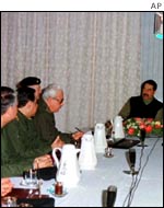 Saddam at cabinet meeting