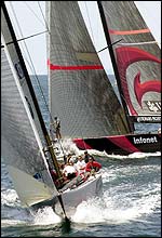 Oracle lead Alinghi in race five