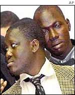 Rebel leaders Guillaume Soro (left) and Felix Doh (right) 