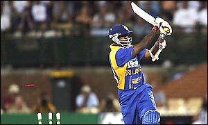 Dilhara Fernando is the last man out for Sri Lanka, bowled by James Anderson