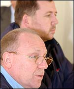 Bridgend's Leighton Samuel and Neath's Mike Cuddy