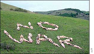 Naked women in Baring Witness group protest in northern California