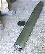 One of the 11 empty chemical warheads found