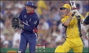 Australian debutant Michael Clarke en-route to 39 runs from 47 balls