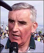 Mickey Moran was having his first game in charge since his return as Derry manager