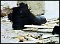 Shoe amongst the bomb damage