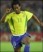 Ronaldinho in action for Brazil