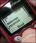 A text message arrives, BBC