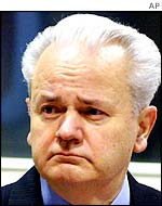 Former Serb president Slobodan Milosevic