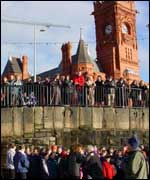 Crowds at Cardiff Bay