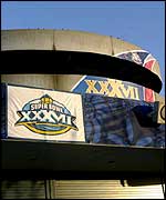 San Diego's Qualcomm Stadium hosts the 2003 Super Bowl.