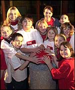 Schoolchildren turning the glasshouse red