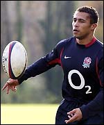 England full-back Jason Robinson in training