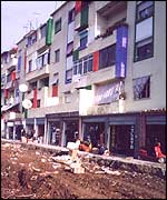 A desolate street in Tirana