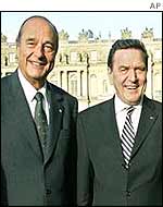 Jacques Chirac (left) and Gerhard Schroeder