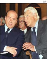 Silvio Berlusconi and Gianni Agnelli