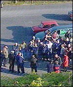 Striking staff at the Friction Dynamex factory 