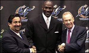 38 year old Jordan makes another return in 2001 as he signs for the Washington Wizards