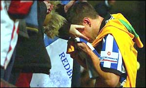 Steve Heffer breaks down in tears after the defeat