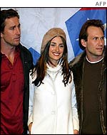 Actors Luke Wilson, Penelope Cruz and Christian Slater at Sundance